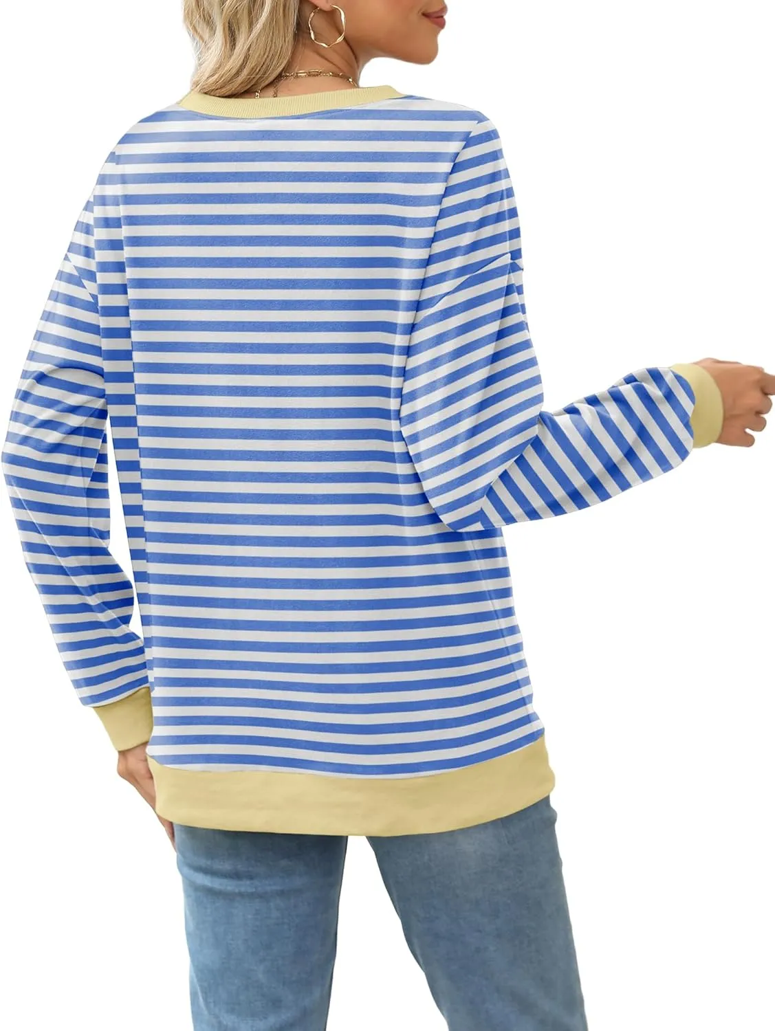 Besshopie Womens Long Sleeve Shirts Crewneck Casual Tunic Tops Fall Fashion Outfits