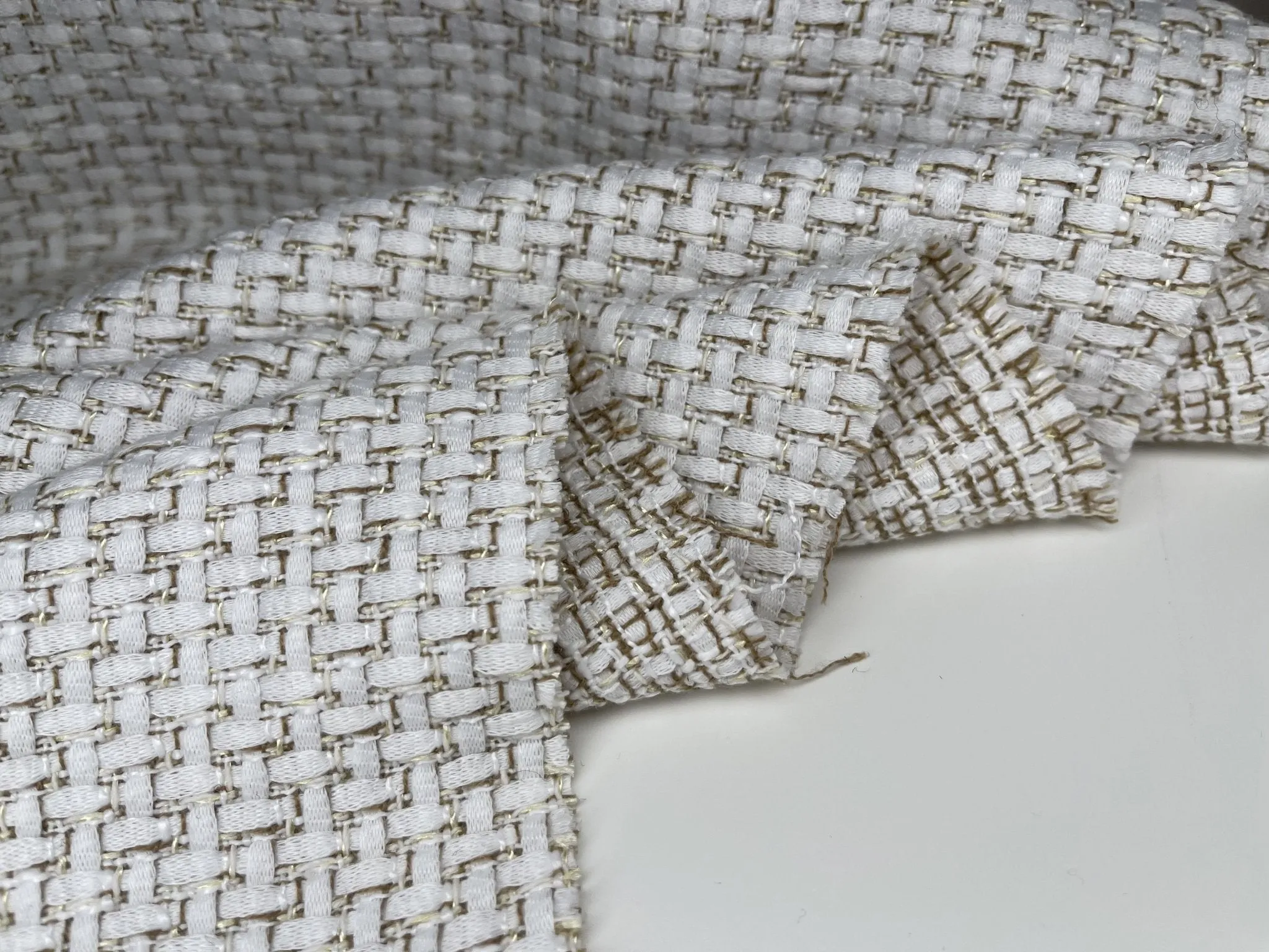 Classic Cotton Blend Tweed Fabric