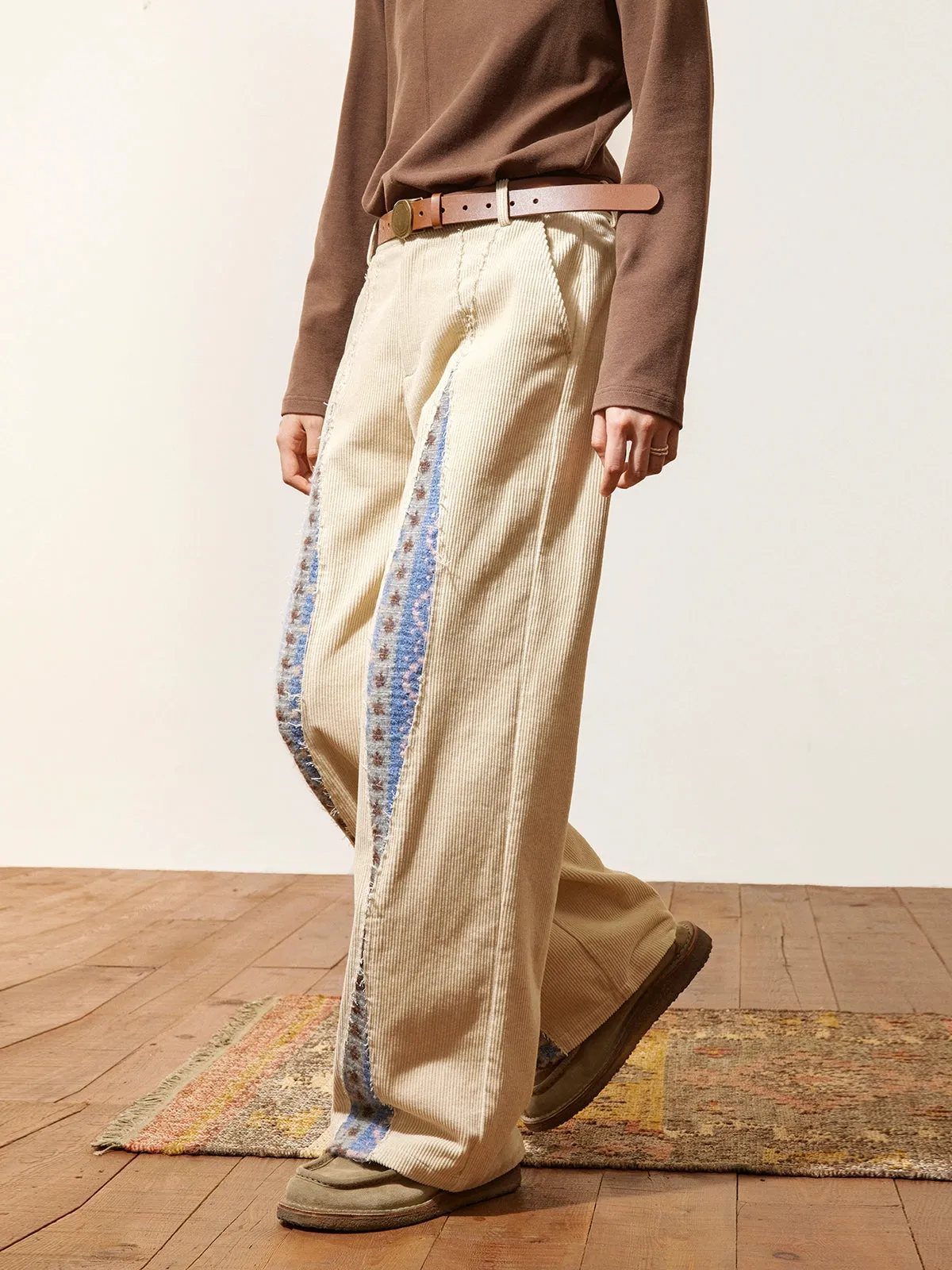 Corduroy Eye-Design Casual Pants