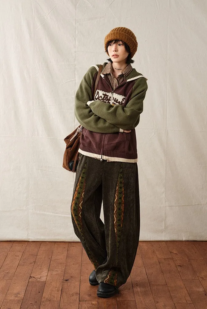 Corduroy Eye-Design Casual Pants