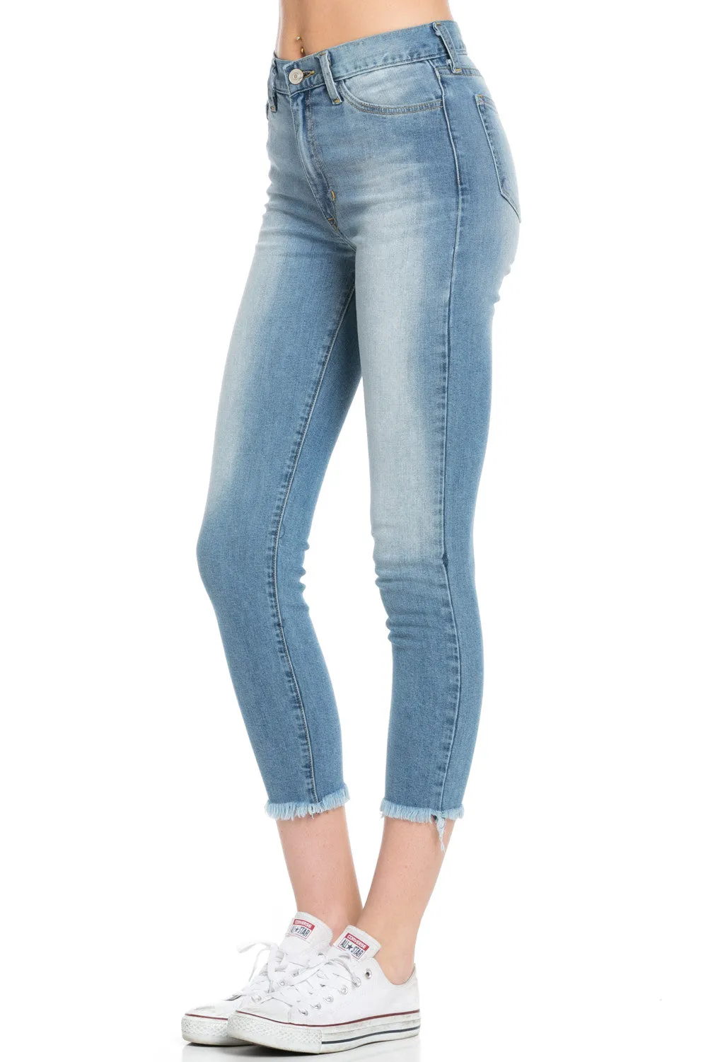 Cropped High Waisted Skinny Jeans