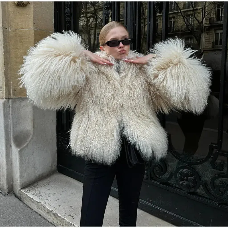 Cuddle Puff Faux Fur Crop Jacket