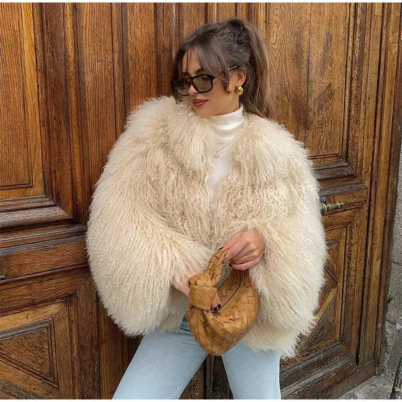 Cuddle Puff Faux Fur Crop Jacket