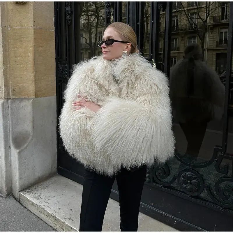 Cuddle Puff Faux Fur Crop Jacket
