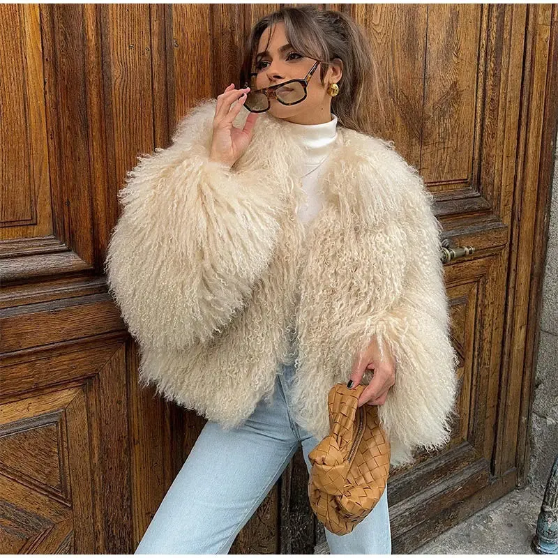 Cuddle Puff Faux Fur Crop Jacket