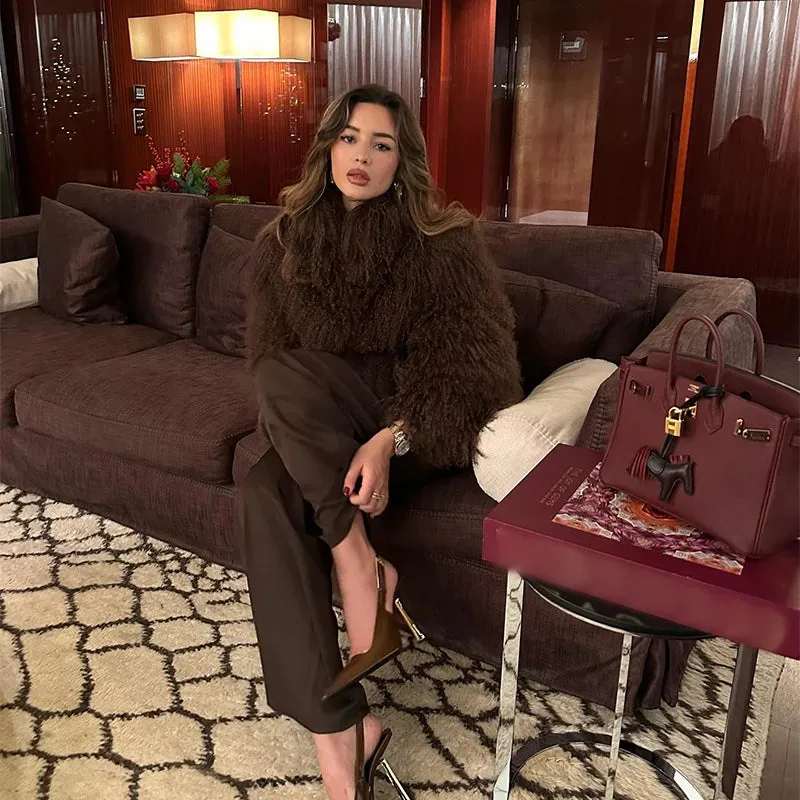 Cuddle Puff Faux Fur Crop Jacket