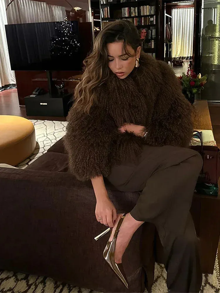 Cuddle Puff Faux Fur Crop Jacket