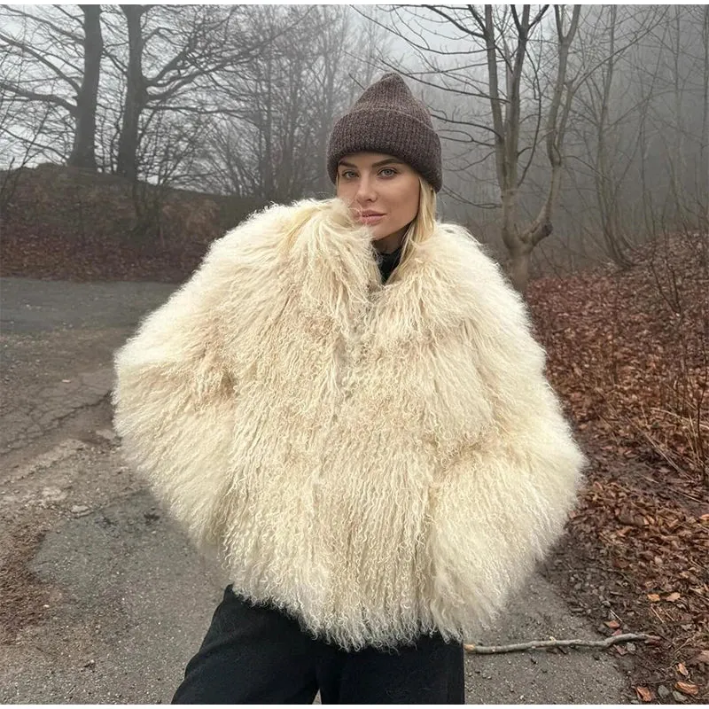 Cuddle Puff Faux Fur Crop Jacket