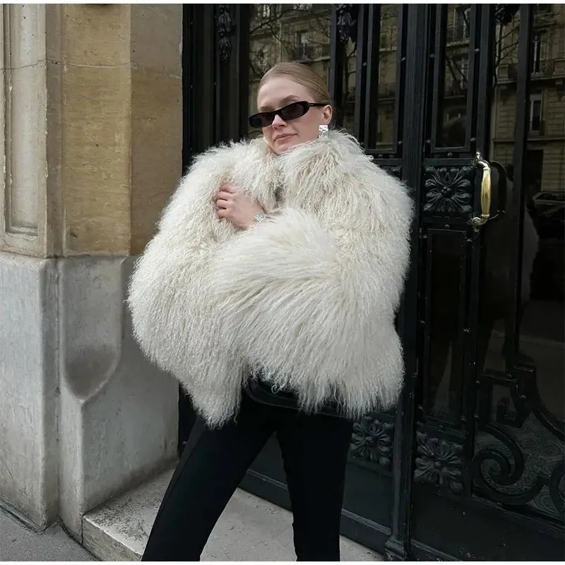 Cuddle Puff Faux Fur Crop Jacket