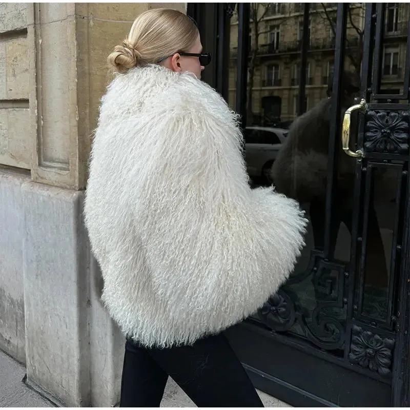 Cuddle Puff Faux Fur Crop Jacket