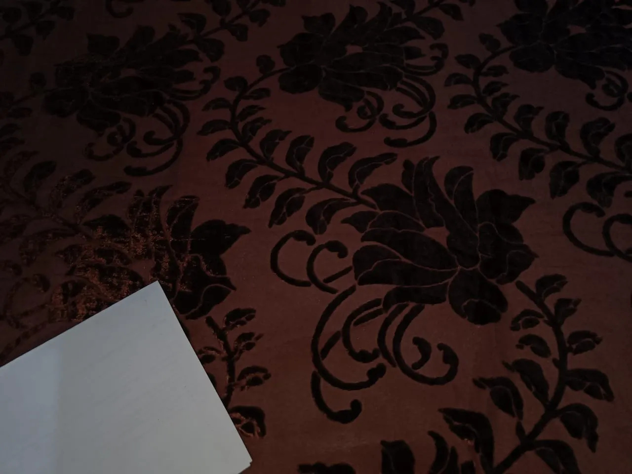 Devore Polyester Viscose Burnout Velvet Chocolate Brown color fabric 44" wide [456]