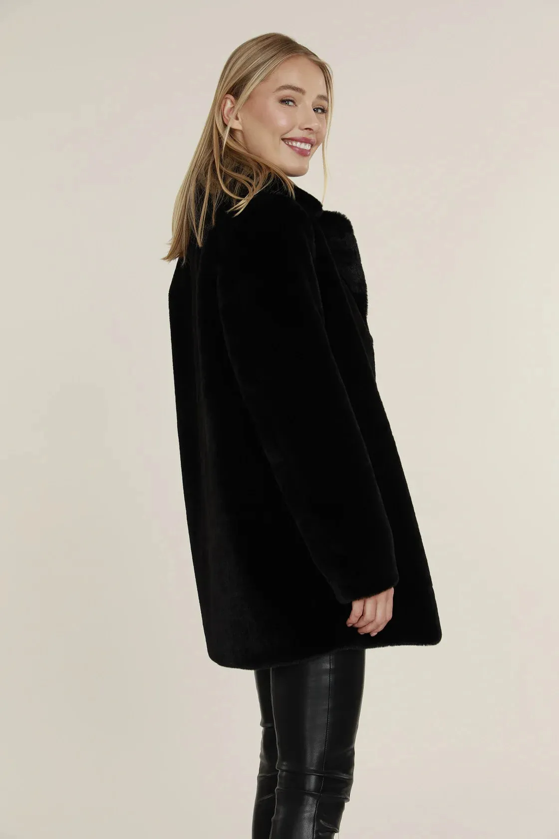 Dolce Cabo Mid Length Faux Fur Jacket 74871