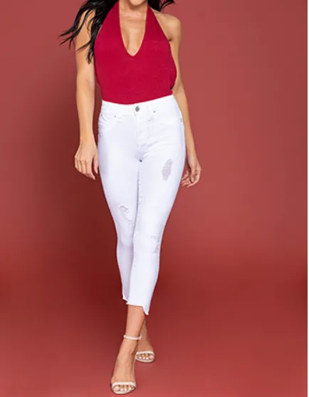Double Take High-Rise Jeans- White