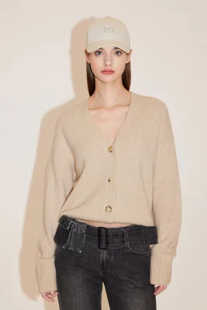 Elegant V-Neck Cashmere Cardigan