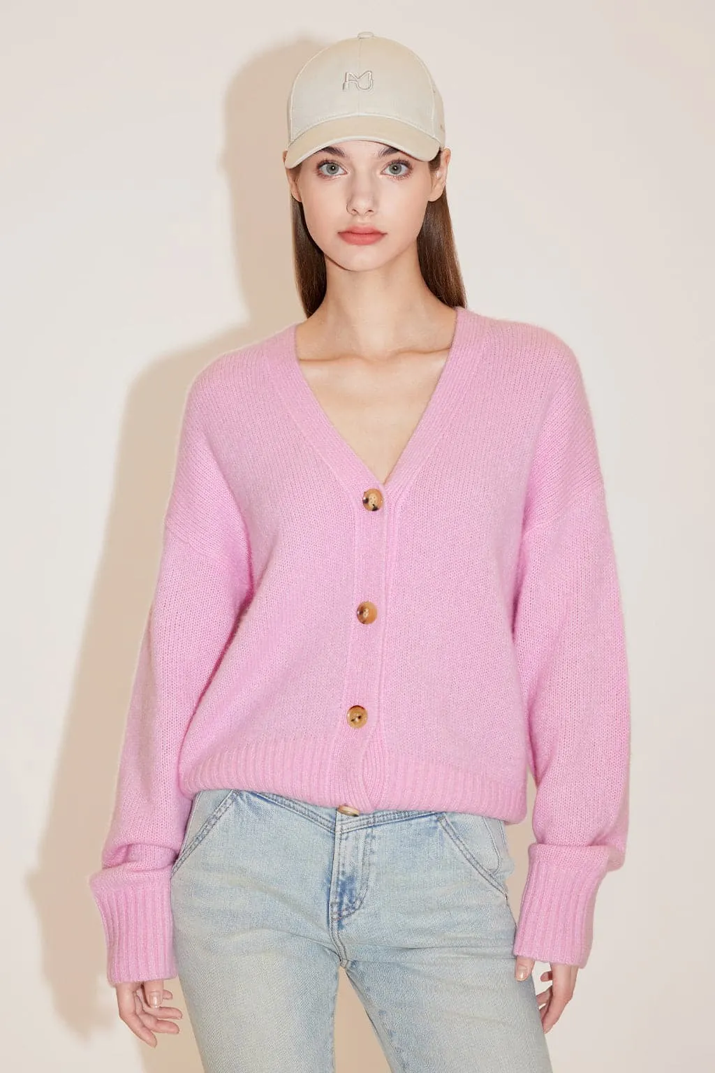 Elegant V-Neck Cashmere Cardigan