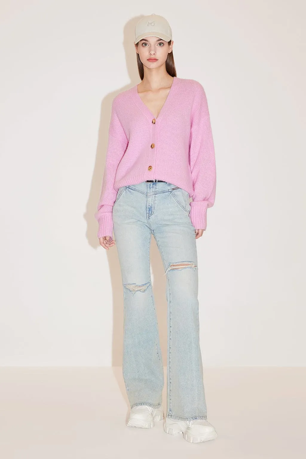 Elegant V-Neck Cashmere Cardigan