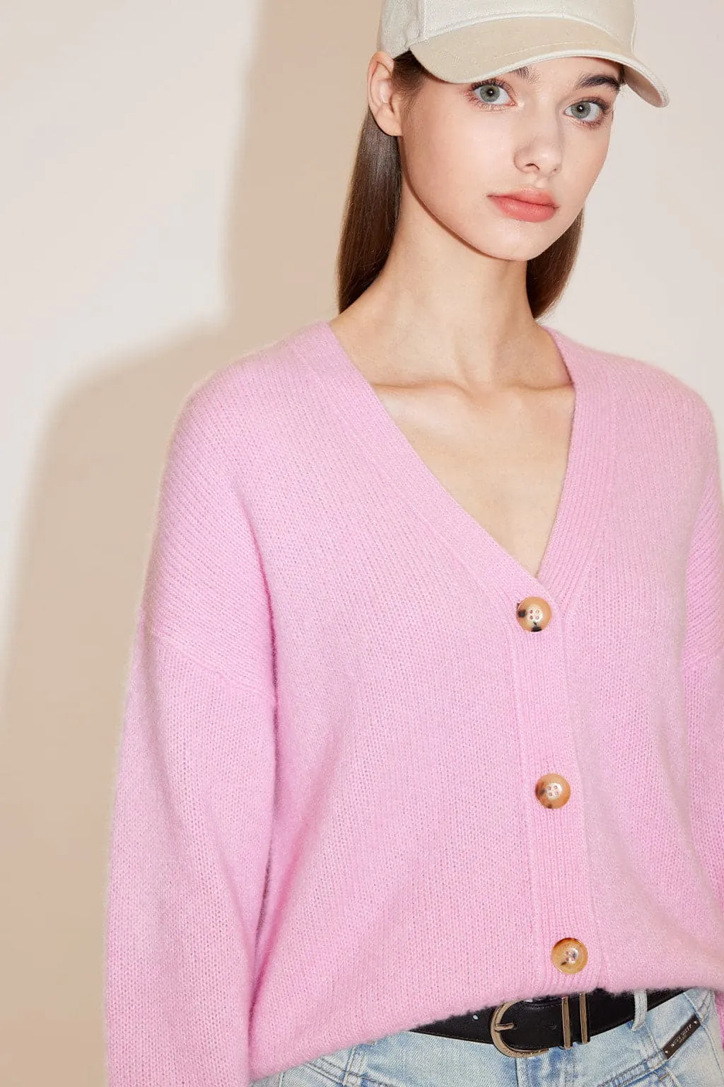 Elegant V-Neck Cashmere Cardigan