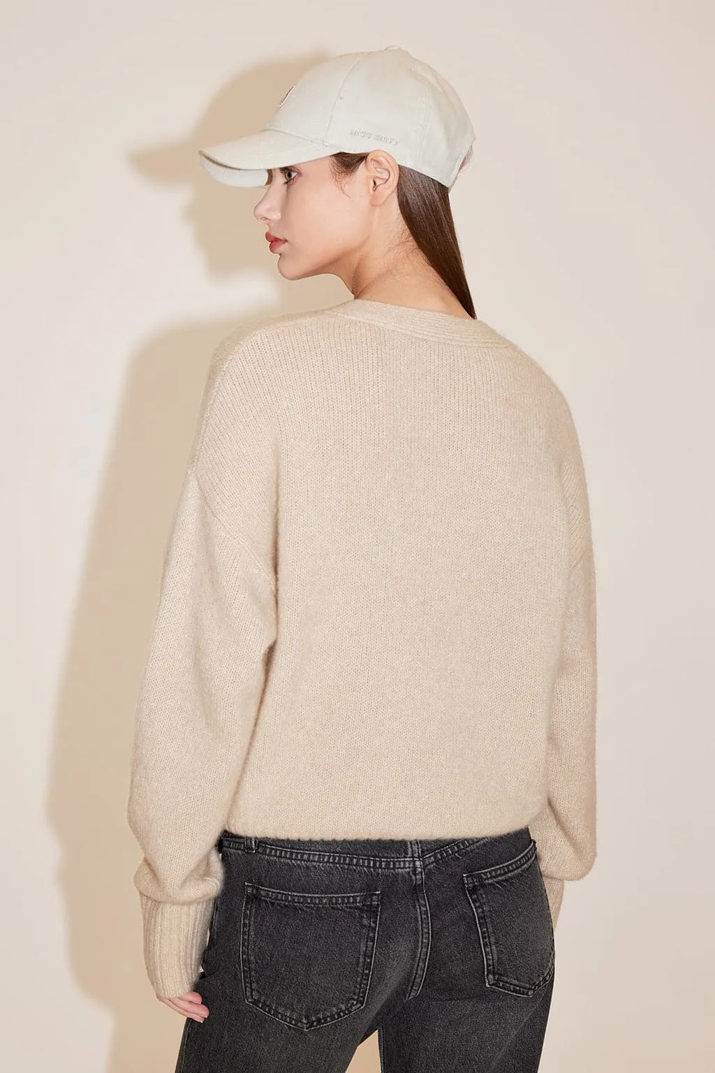 Elegant V-Neck Cashmere Cardigan