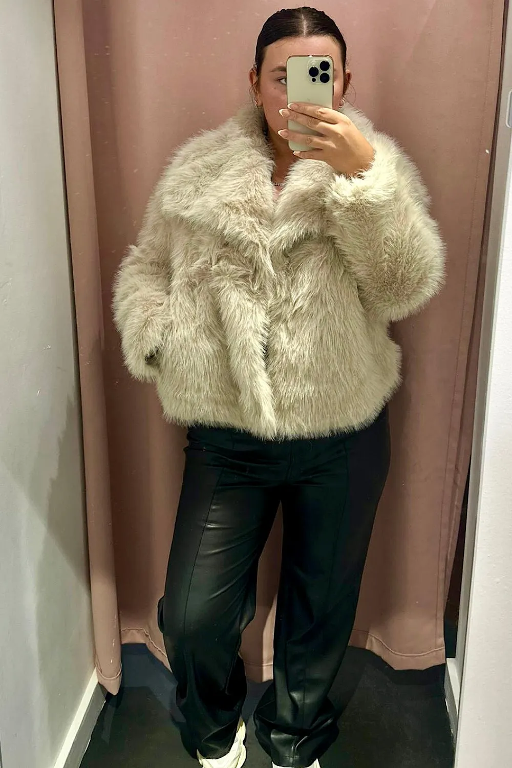 Ellen White Faux Fur Jacket