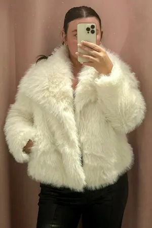 Ellen White Faux Fur Jacket