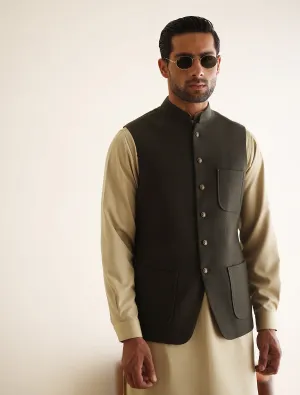 GREEN TWEED WAISTCOAT