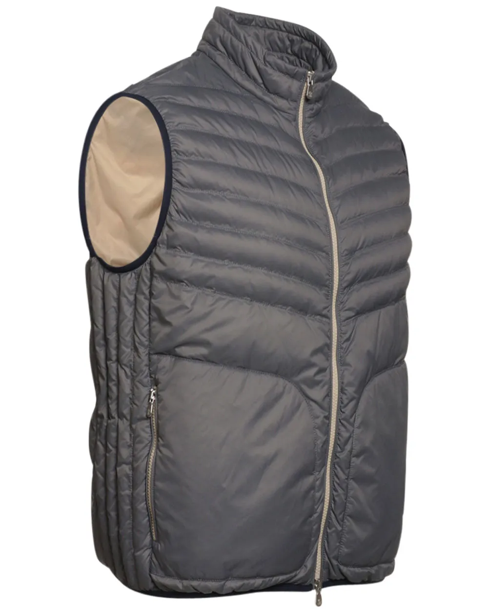 Grey Nylon Lightweight Down Vest