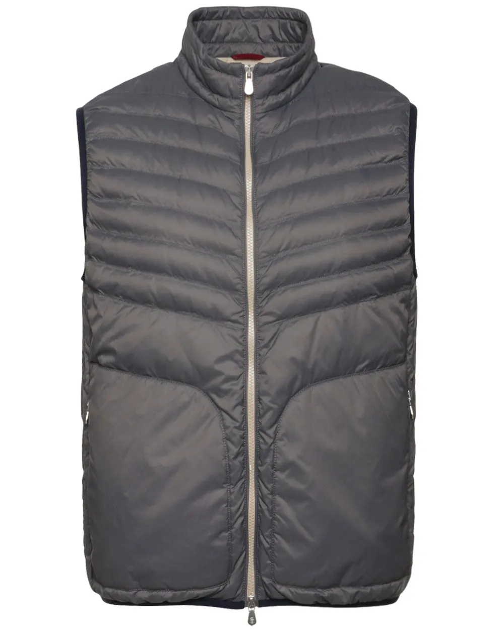 Grey Nylon Lightweight Down Vest