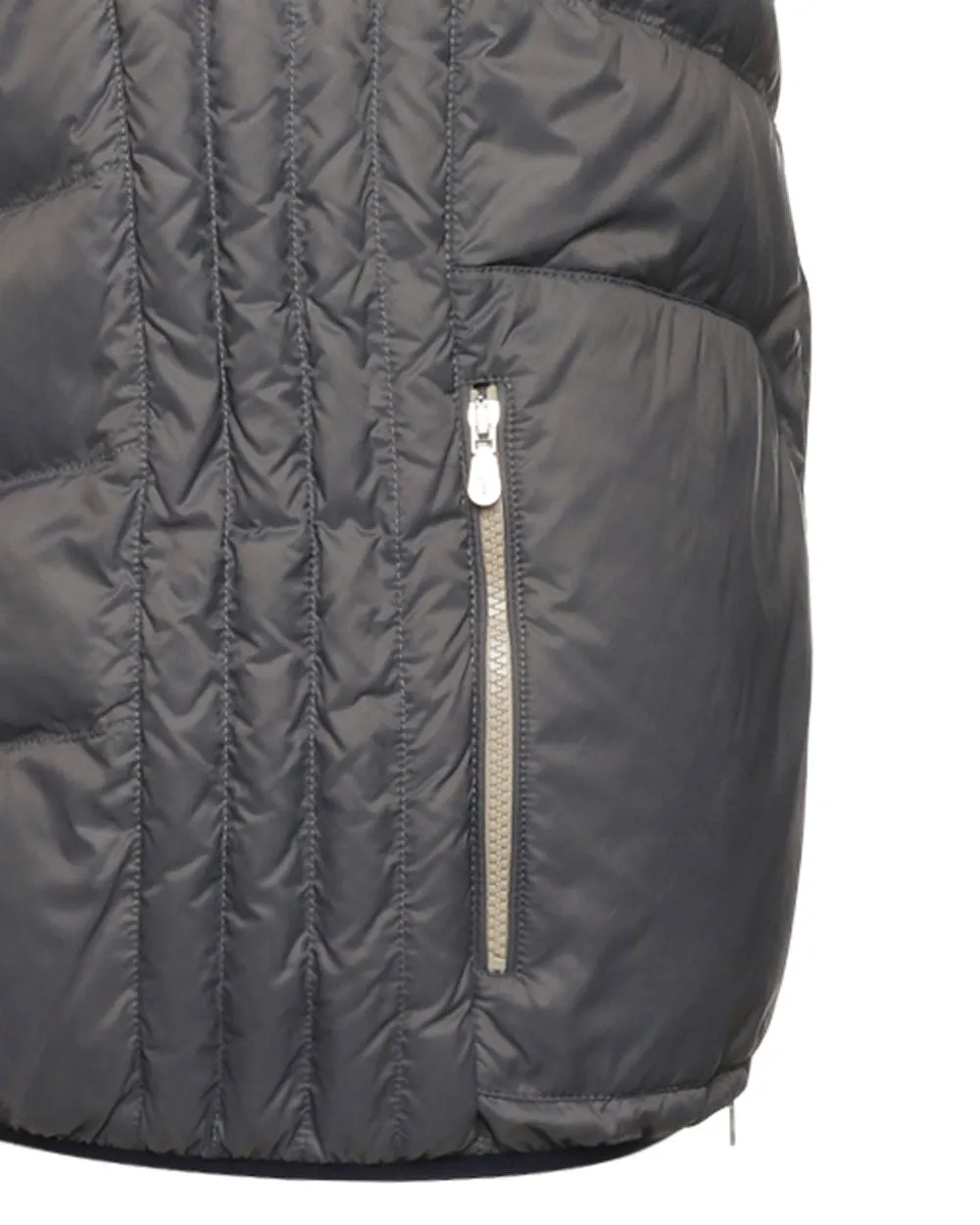 Grey Nylon Lightweight Down Vest