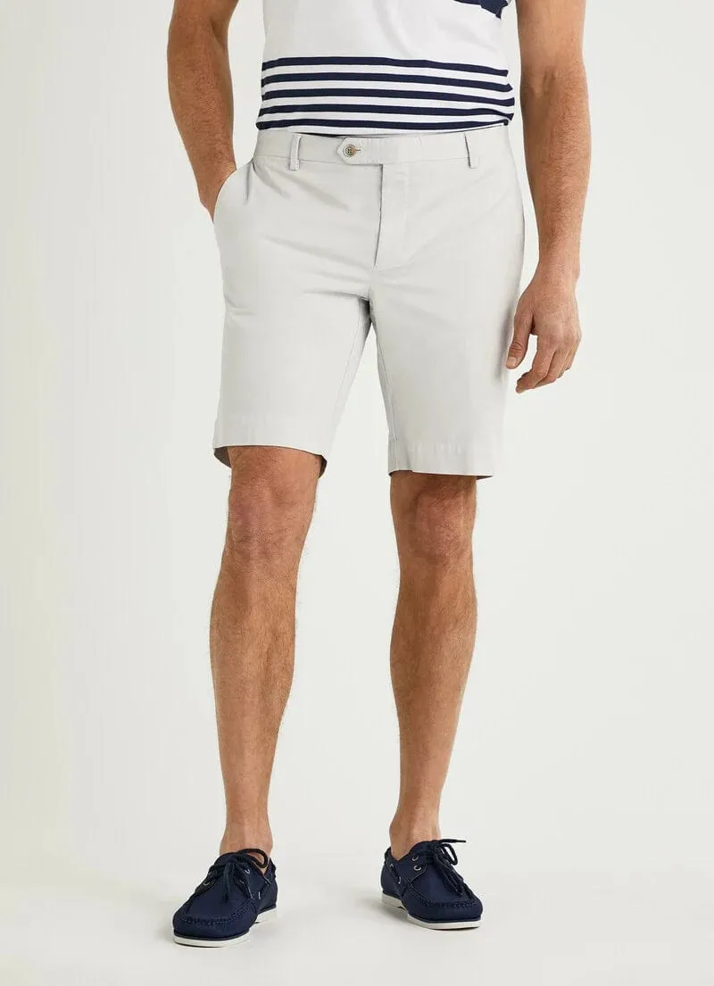Hackett Cotton Twill Chino Shorts Light Grey
