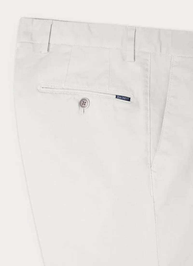 Hackett Cotton Twill Chino Shorts Light Grey
