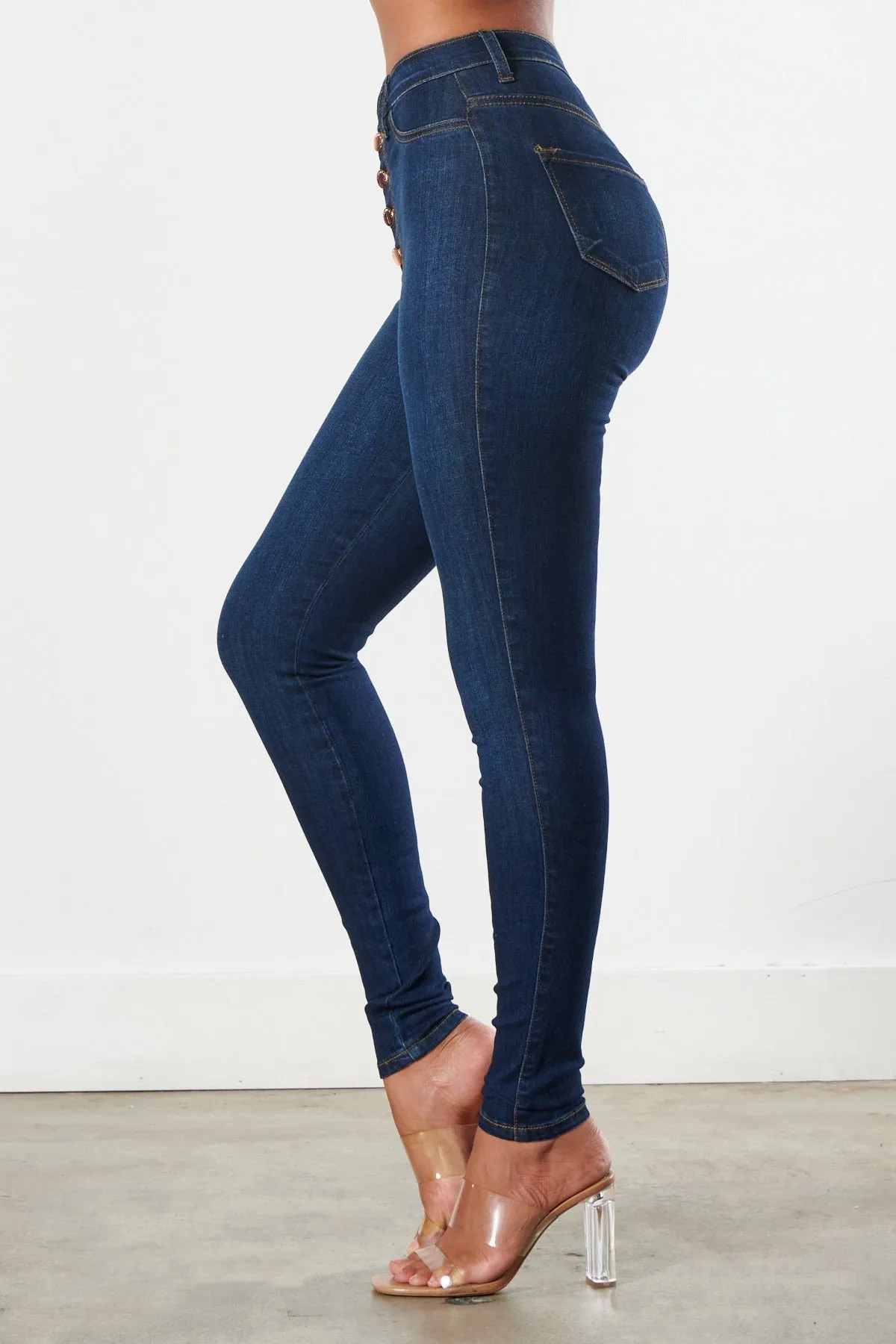High Waisted Mimi Button Up Jeans