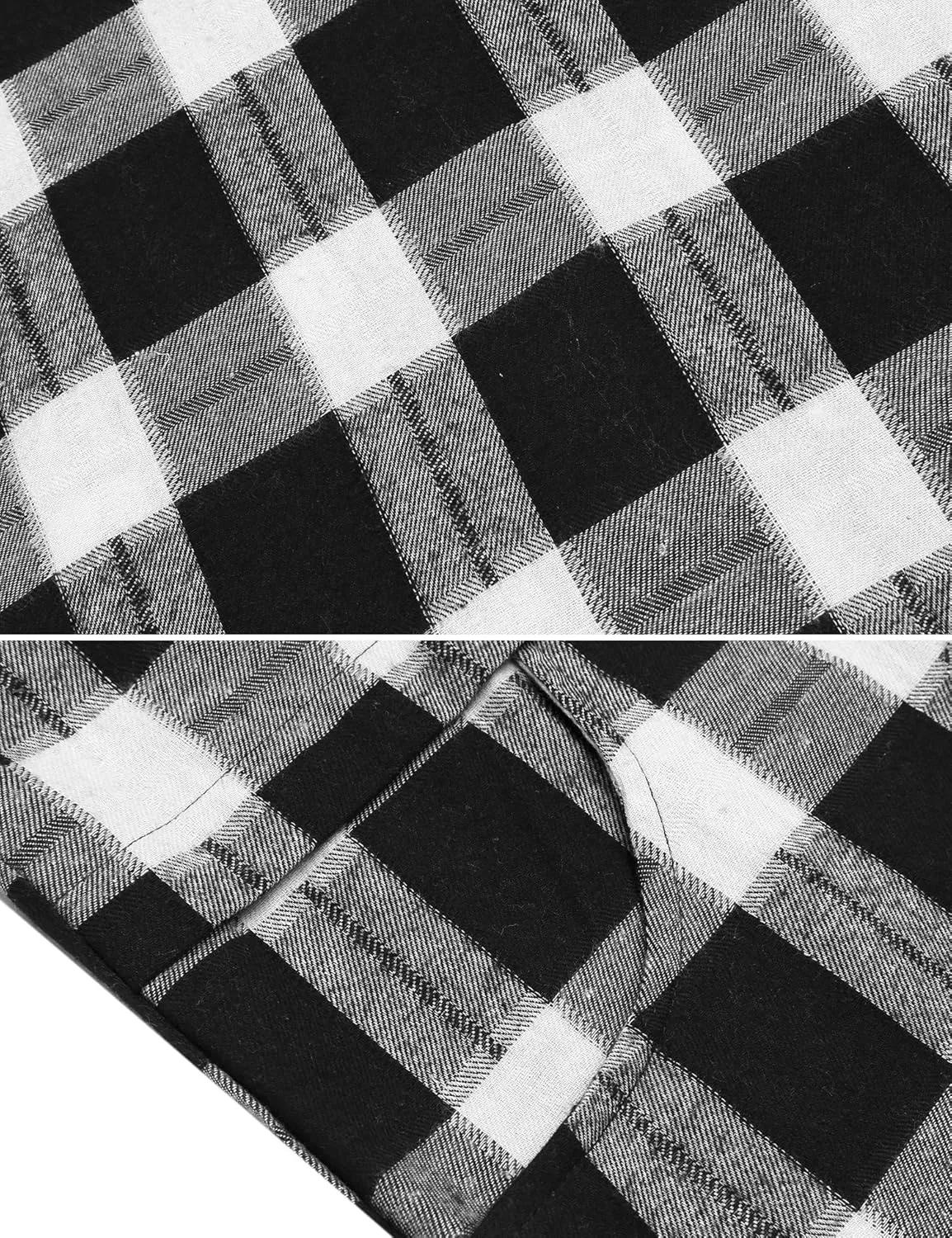 HOTOUCH Womens Flannel Plaid Shirts Roll Up Long Sleeve Mid-Long Casual Boyfriend Shirts with Pockets