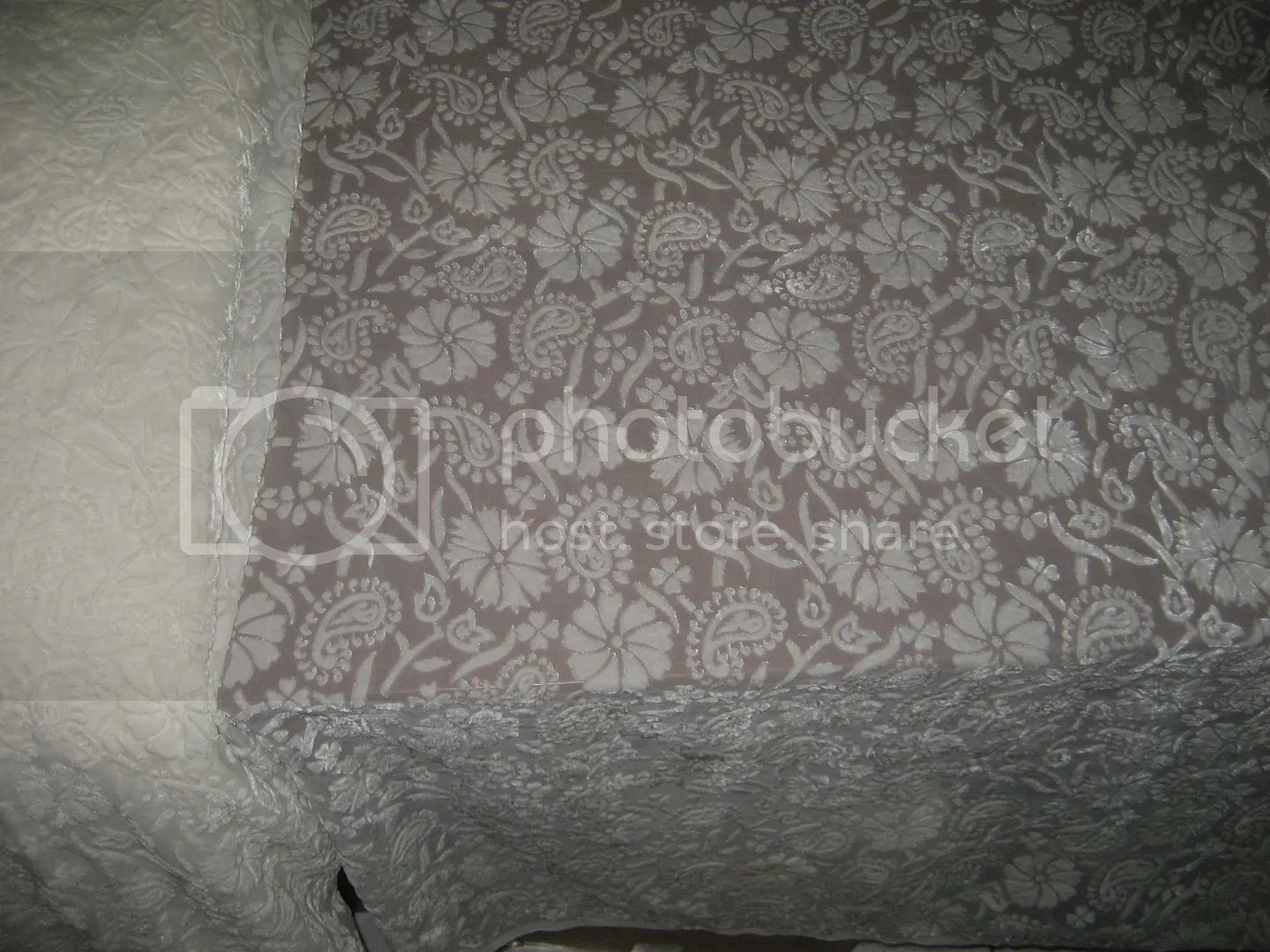 Ivory Color Devore Polyester Viscose Burnout Velvet fabric ~ 44&quot; wide