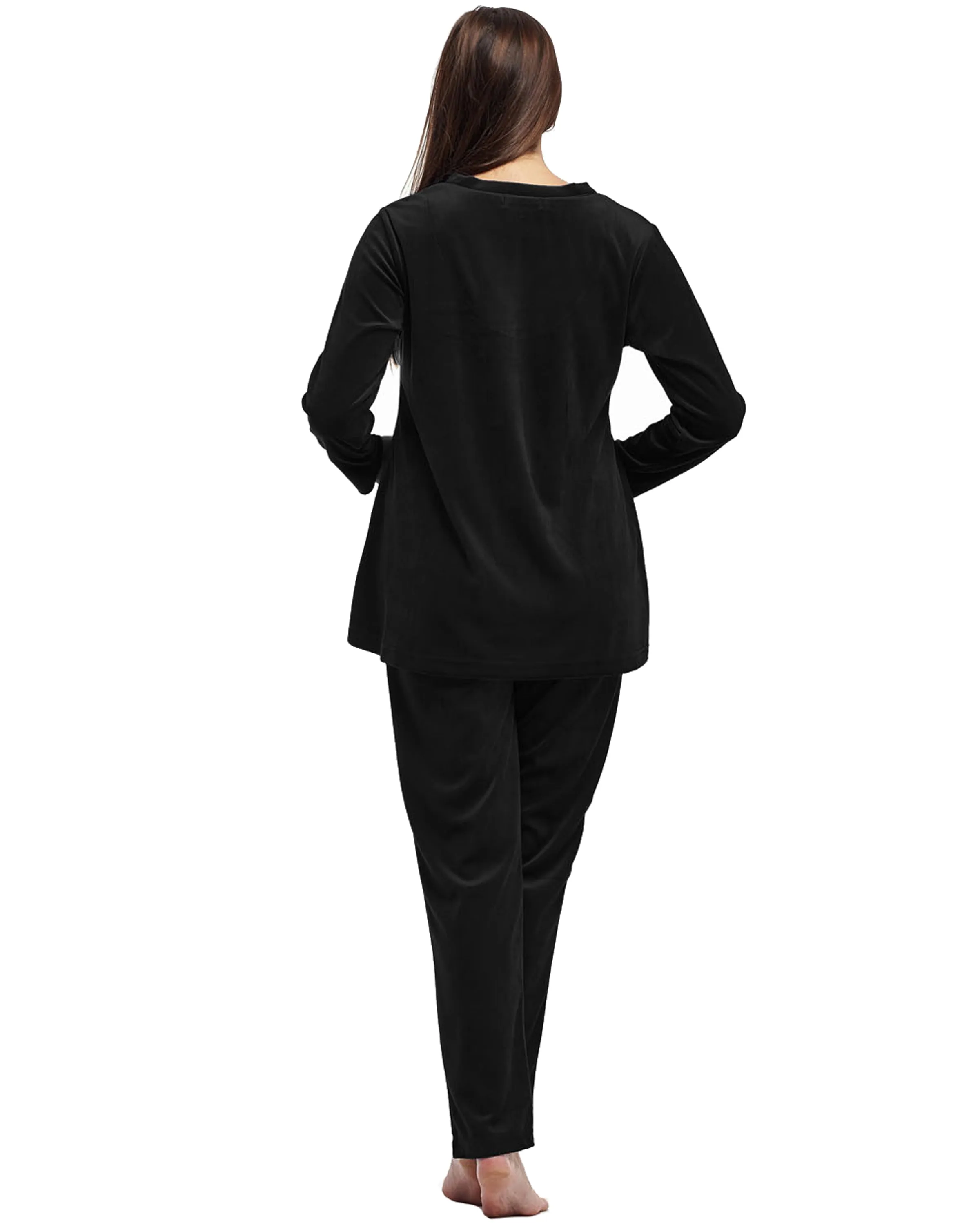 La Cera Long Sleeve Velour Set