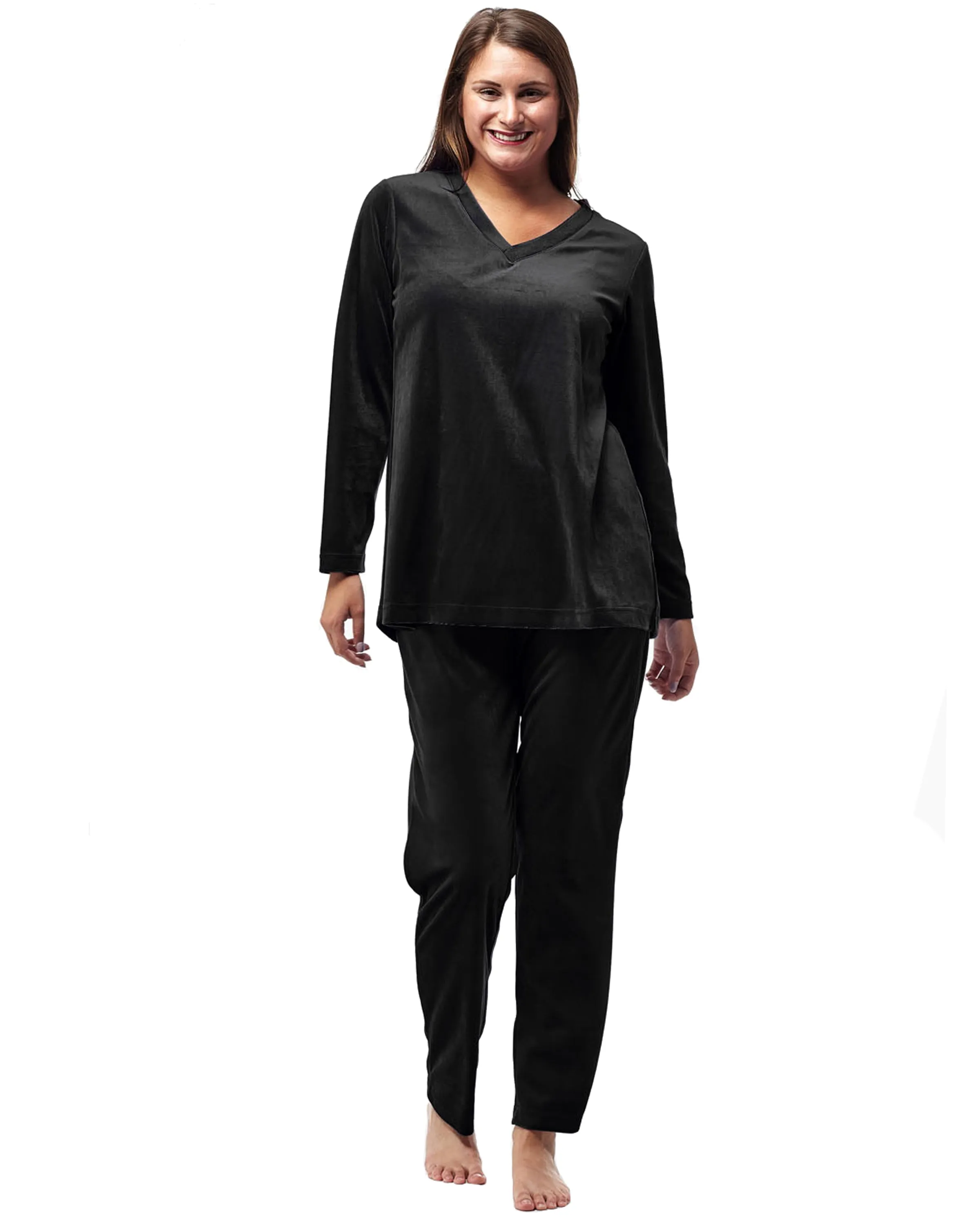 La Cera Long Sleeve Velour Set