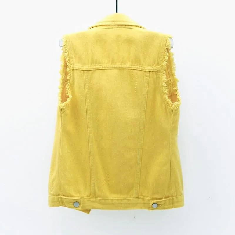 La Douceur Sleeveless Denim Jeans Jackets