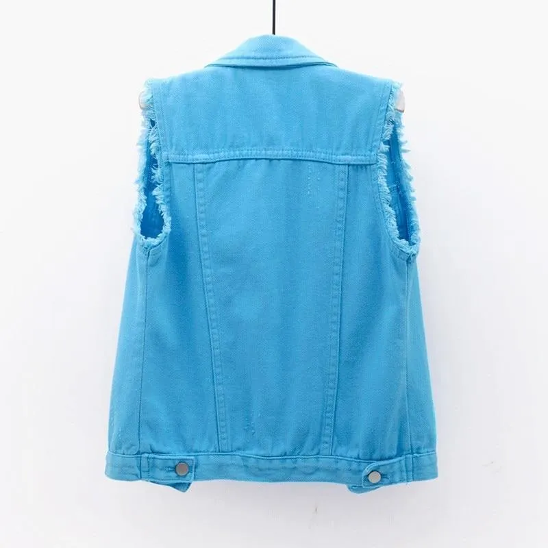 La Douceur Sleeveless Denim Jeans Jackets