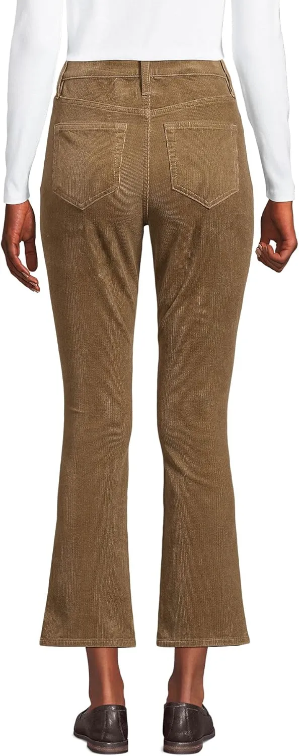 Lands' End Women's High Rise Corduroy Kick Crop Pants