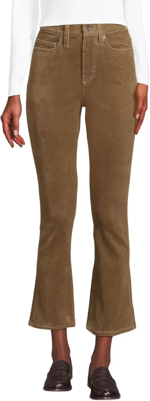 Lands' End Women's High Rise Corduroy Kick Crop Pants