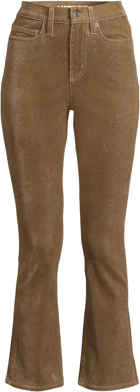 Lands' End Women's High Rise Corduroy Kick Crop Pants