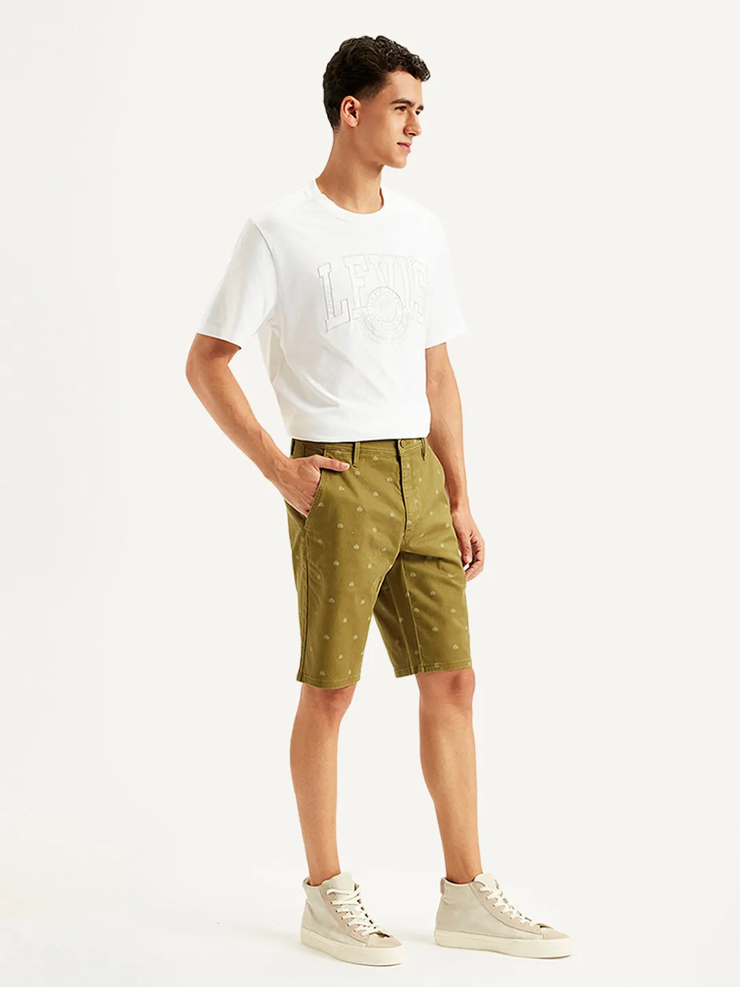 Men's Brown Tapered Chino Shorts