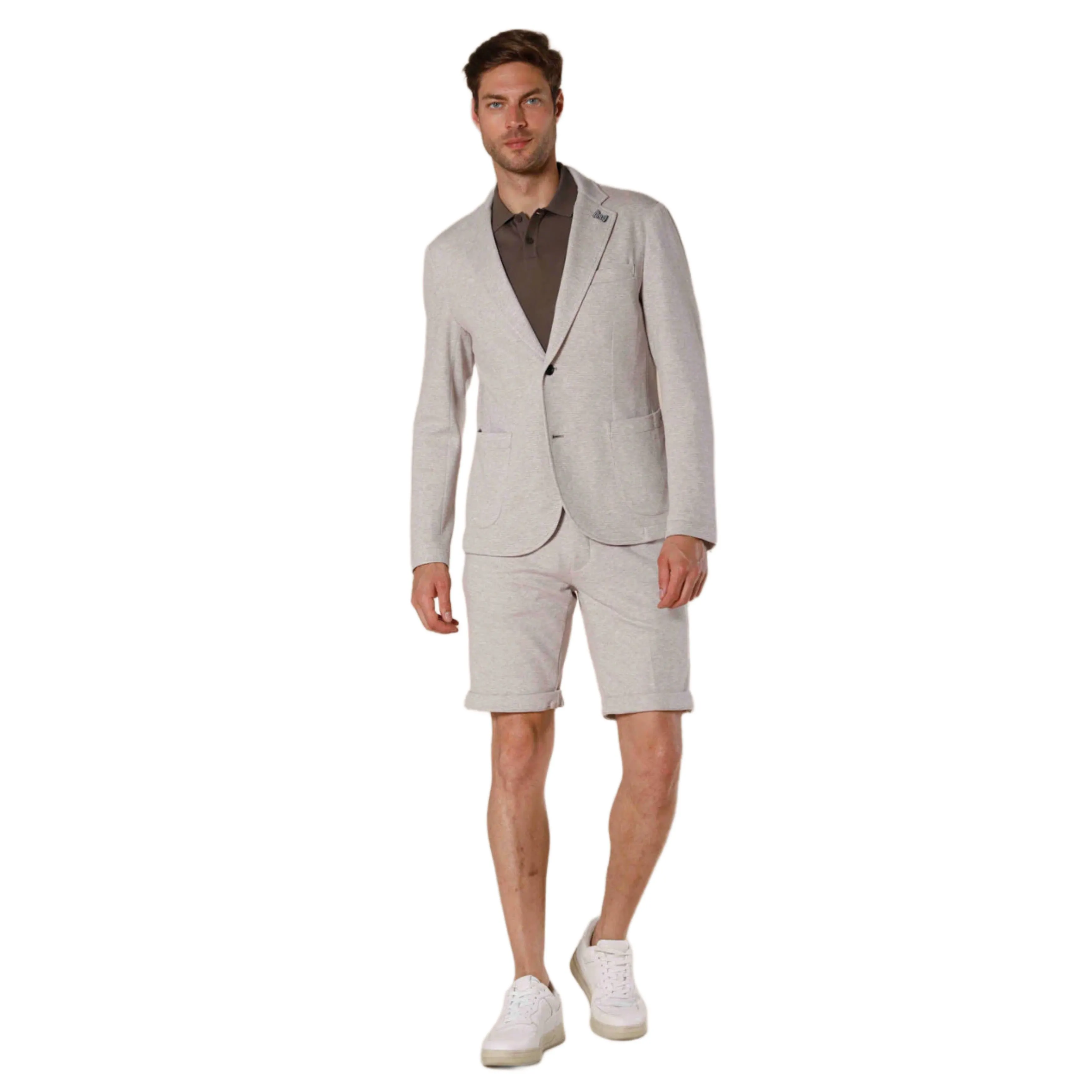 Oatmeal Double-Faced Piqué Cotton Bermuda Shorts - Mason's