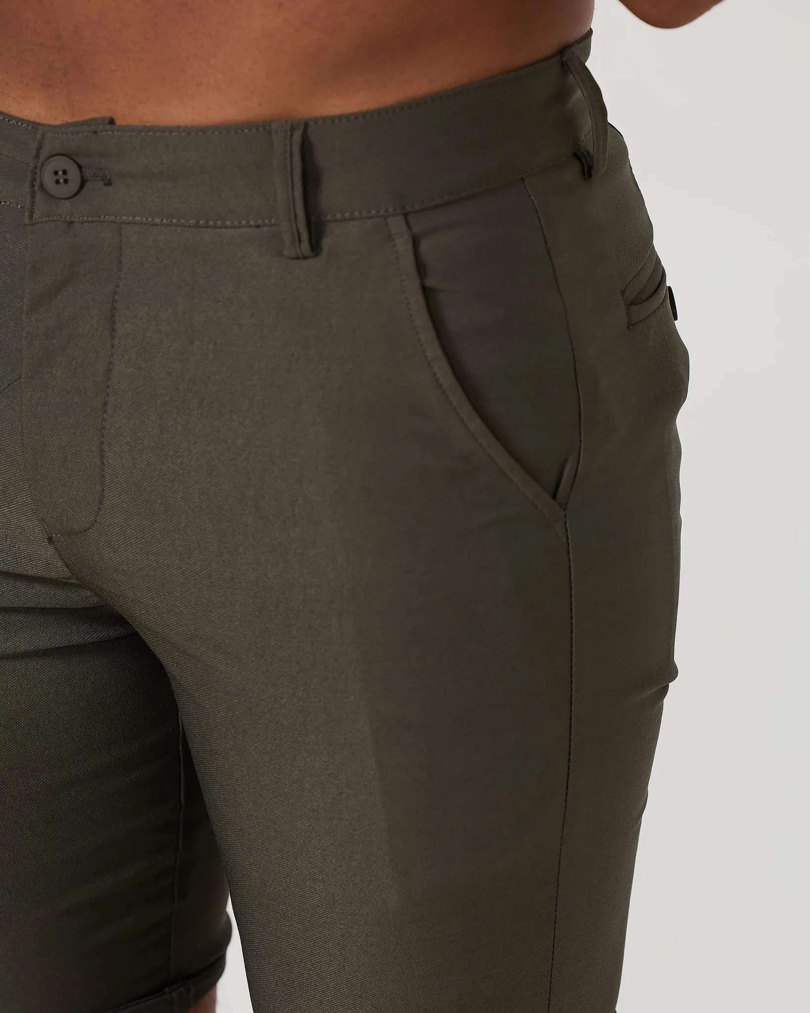 Olive Stretch Chino Shorts