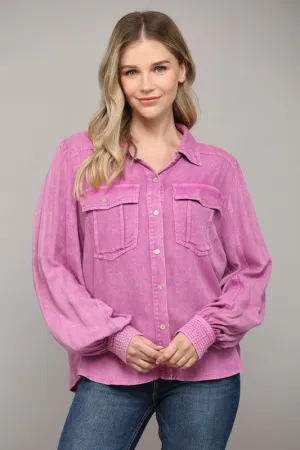 Orchid Button Down Top