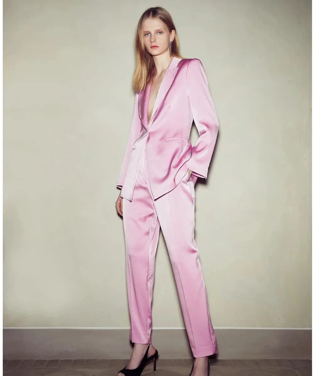 Pantaloni Chino in Satin Abetaia