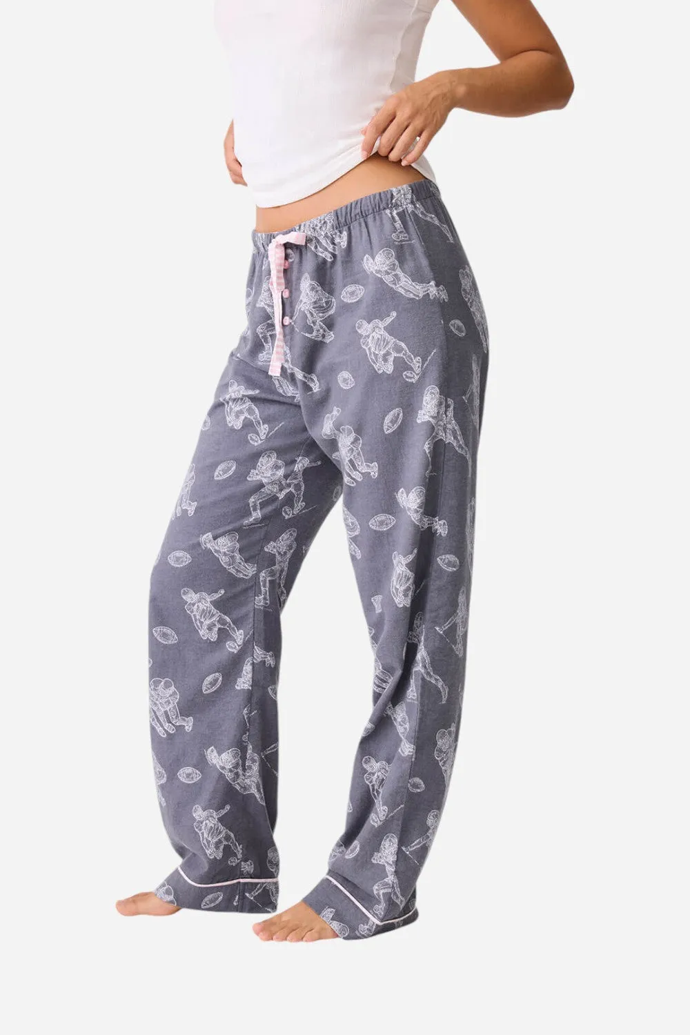 PJ Salvage Game Day Flannel Pants Charcoal