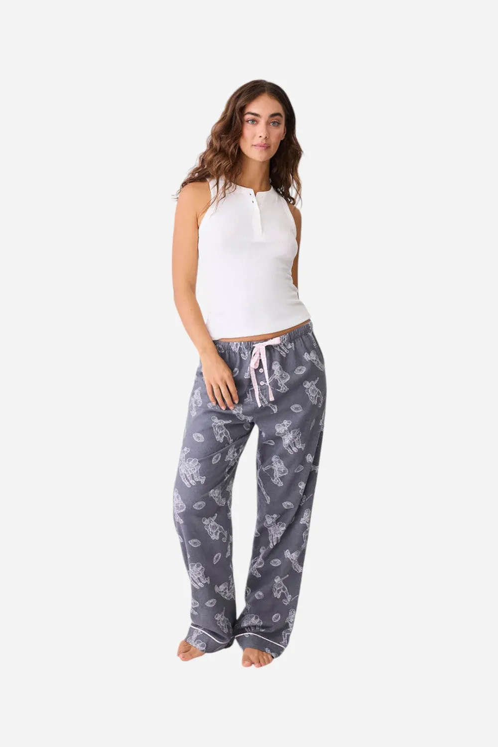 PJ Salvage Game Day Flannel Pants Charcoal
