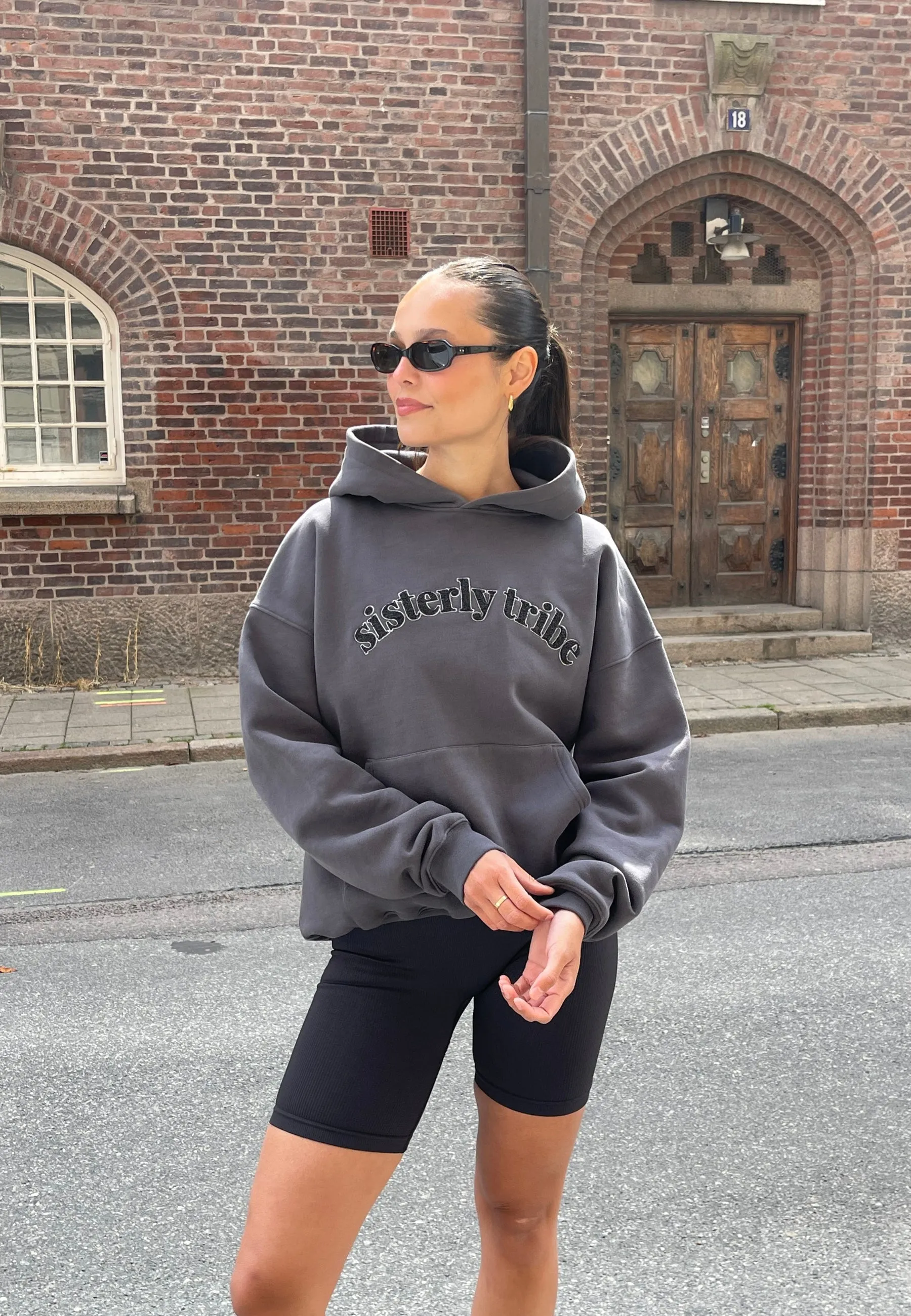 Sisterly Tribe Hoodie - Asphalt Grey