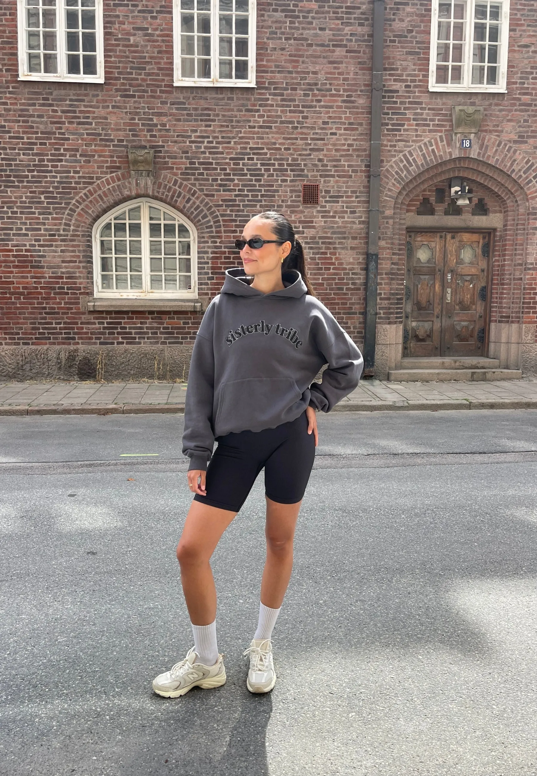 Sisterly Tribe Hoodie - Asphalt Grey