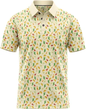 Tropical Hawaiian Golf Polo Shirt  Men Sizes S Thru 5XL Performance Moisture Wicking Dri Fit Flamingo Resort Wear Pickleball